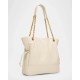 Saint Laurent Jamie 4.3 Small YSL Tote Bag in Quilted Leather Biancocrem