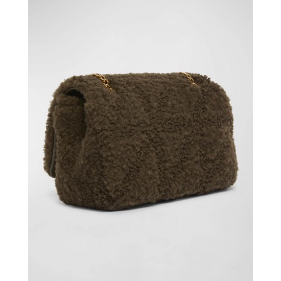Saint Laurent Jamie Small YSL Shoulder Bag in Lamb Shearling Fur