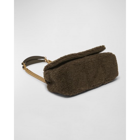 Saint Laurent Jamie Small YSL Shoulder Bag in Lamb Shearling Fur