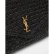 Saint Laurent Large Envelope Flap YSL Clutch Bag in Raffia