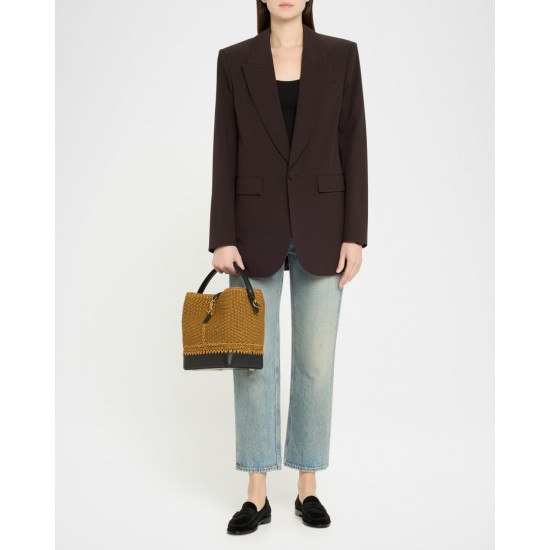 Saint Laurent Le 37 YSL Bucket Bag in Raffia and Leather Saint Laurent Le 37 YSL Bucket Bag in Raffia and Leather