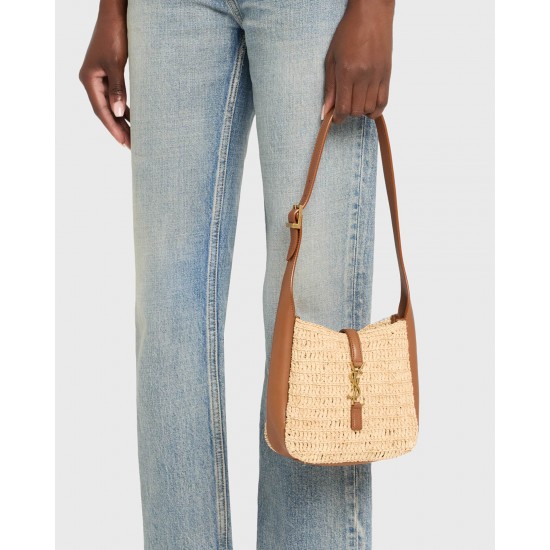 Saint Laurent Le 5 A 7 YSL Baby Hobo Bag in Raffia Saint Laurent Le 5 A 7 YSL Baby Hobo Bag in Raffia