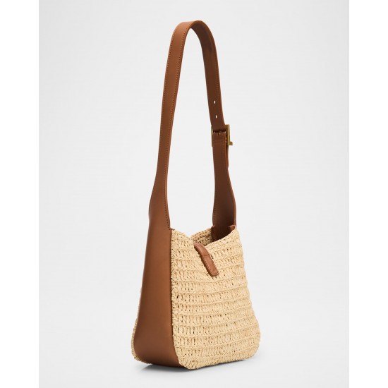 Saint Laurent Le 5 A 7 YSL Baby Hobo Bag in Raffia Saint Laurent Le 5 A 7 YSL Baby Hobo Bag in Raffia