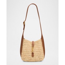 Saint Laurent Le 5 A 7 YSL Baby Hobo Bag in Raffia
