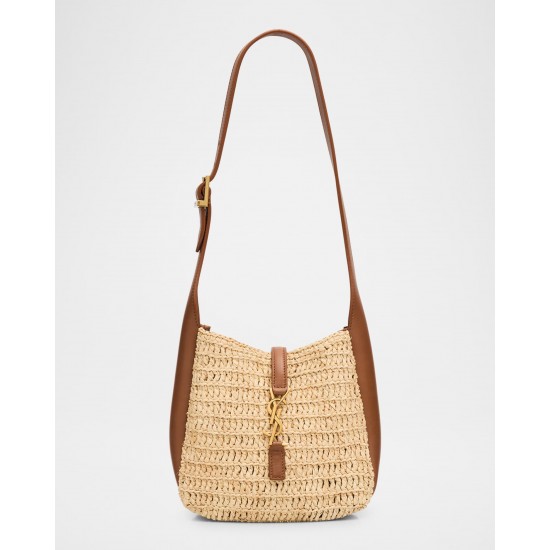 Saint Laurent Le 5 A 7 YSL Baby Hobo Bag in Raffia Saint Laurent Le 5 A 7 YSL Baby Hobo Bag in Raffia