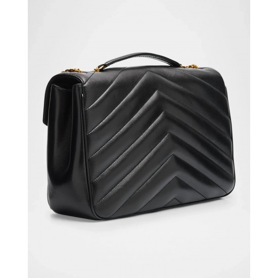 Saint Laurent Loulou Large YSL Chain Shoulder Bag in Quilted Leather