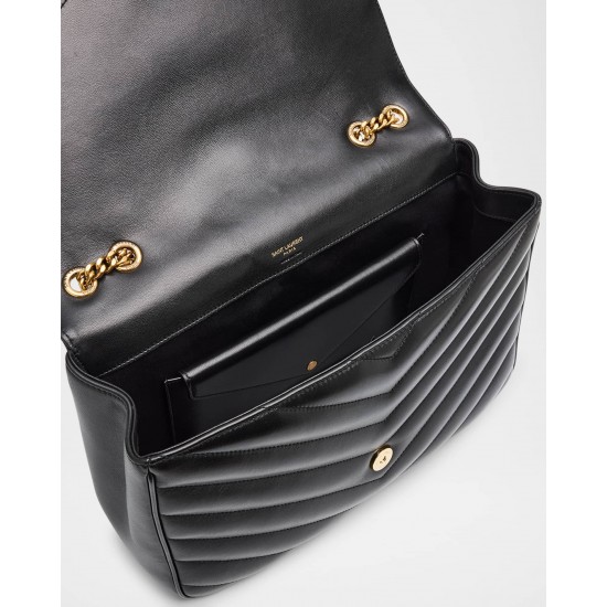 Saint Laurent Loulou Large YSL Chain Shoulder Bag in Quilted Leather