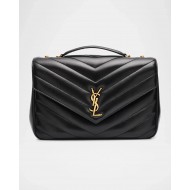 Saint Laurent Loulou Large YSL Chain Shoulder Bag in Quilted Leather