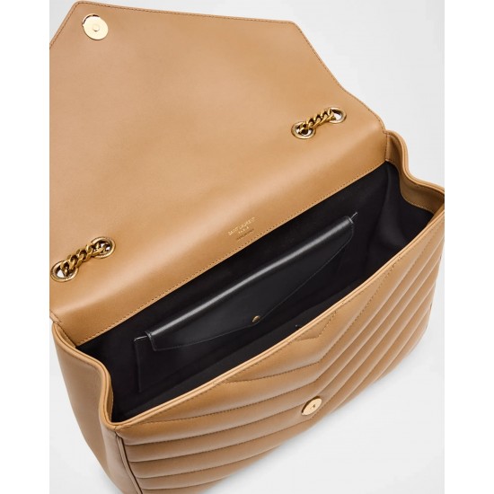 Saint Laurent Loulou Large YSL Chain Shoulder Bag in Quilted Leather