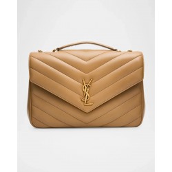 Saint Laurent Loulou Large YSL Chain Shoulder Bag in Quilted Leather