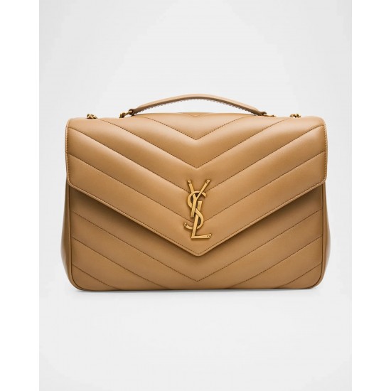 Saint Laurent Loulou Large YSL Chain Shoulder Bag in Quilted Leather