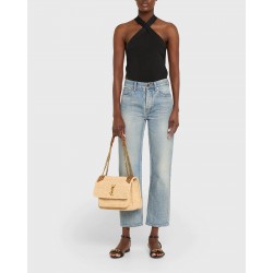 Saint Laurent Niki Medium YSL Shoulder Bag in Raffia
