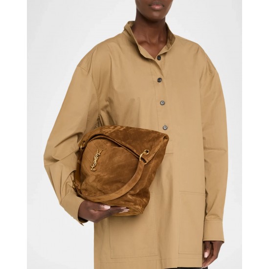 Saint Laurent Niki YSL Bucket Bag in Quilted Suede Saint Laurent Niki YSL Bucket Bag in Quilted Suede
