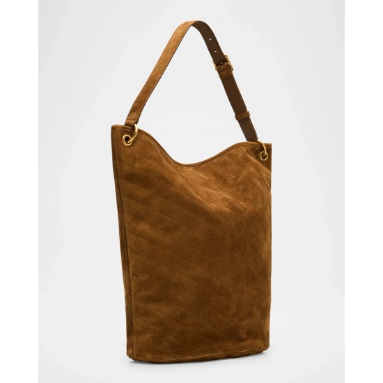 Saint Laurent Niki YSL Bucket Bag in Quilted Suede Saint Laurent Niki YSL Bucket Bag in Quilted Suede