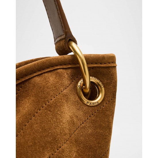 Saint Laurent Niki YSL Bucket Bag in Quilted Suede Saint Laurent Niki YSL Bucket Bag in Quilted Suede