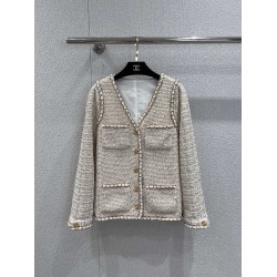 Chanel 26C Métiers d’Art Tweed Jacket | V-Neck Gold Thread Tweed Blazer