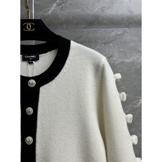 Chanel 26K Métiers d’Art Cashmere Knit Cardigan | Bow Sleeve Short-Sleeve Cardigan