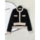 Chanel 26K Métiers d’Art Cashmere Black Knit Cardigan | Layered Look Bow Button Cardigan
