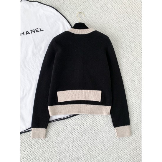 Chanel 26K Métiers d’Art Cashmere Black Knit Cardigan | Layered Look Bow Button Cardigan
