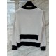 Chanel 26K Métiers d’Art Cashmere White Knit Cardigan | Layered Look Bow Button Cardigan