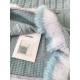 Chanel 2025 Striped Fringe Bell Sleeve Cardigan  Blue Knit Sweater