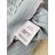 Chanel 2025 Striped Fringe Bell Sleeve Cardigan  Blue Knit Sweater