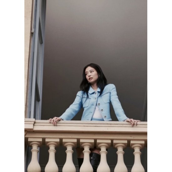 Chanel 25B Métiers d’Art Light Blue Wool Coat | Silk Lining Jacket