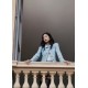 Chanel 25B Métiers d’Art Light Blue Wool Coat | Silk Lining Jacket