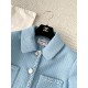 Chanel 25B Métiers d’Art Light Blue Wool Coat | Silk Lining Jacket