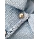 Chanel 25B Métiers d’Art Light Blue Wool Coat | Silk Lining Jacket