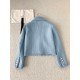 Chanel 25B Métiers d’Art Light Blue Wool Coat | Silk Lining Jacket