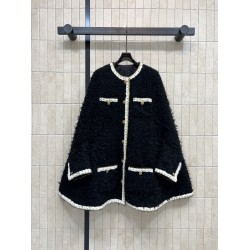 Chanel 25K Métiers d’Art Black Velvet Cape Jacket | Gold Trim Statement Coat