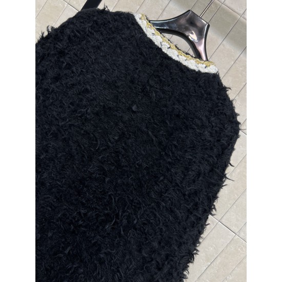 Chanel 25K Métiers d’Art Black Velvet Cape Jacket | Gold Trim Statement Coat