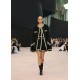 Chanel 25K Métiers d’Art Black Velvet Cape Jacket | Gold Trim Statement Coat