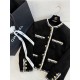 Chanel 25K Métiers d’Art Corduroy Jacket | Black Striped Jacket with Tweed Trim