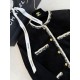 Chanel 25K Métiers d’Art Corduroy Jacket | Black Striped Jacket with Tweed Trim