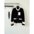 Chanel 25N Ski Collection Cashmere Blend Cardigan | Black Knit with Gold Buttons