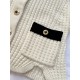 Chanel 25N Ski Collection Cashmere Blend Cardigan | White Knit with Gold Buttons