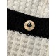 Chanel 25N Ski Collection Cashmere Blend Cardigan | White Knit with Gold Buttons