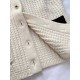 Chanel 25N Ski Collection Cashmere Blend Cardigan | White Knit with Gold Buttons