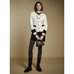Chanel 25N Ski Collection Cashmere Blend Cardigan | White Knit with Gold Buttons