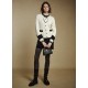 Chanel 25N Ski Collection Cashmere Blend Cardigan | White Knit with Gold Buttons