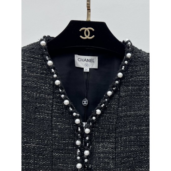 Chanel 25S Pearl Trim Tweed Jacket  Classic Tailored Short Jacket