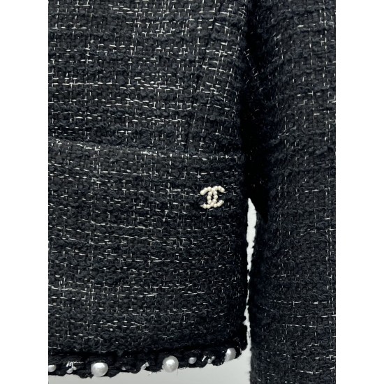 Chanel 25S Pearl Trim Tweed Jacket  Classic Tailored Short Jacket