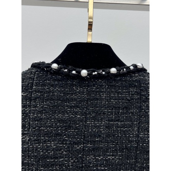 Chanel 25S Pearl Trim Tweed Jacket  Classic Tailored Short Jacket