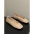 BV Charlotte Woven Ballet Flats - Retro Old Money Shoes- Beige