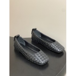 BV Charlotte Woven Ballet Flats - Retro Old Money Shoes- Black