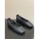 BV Charlotte Woven Ballet Flats - Retro Old Money Shoes- Black