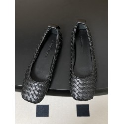 BV Charlotte Woven Ballet Flats - Retro Old Money Shoes- Black