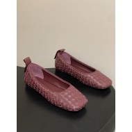 BV Charlotte Woven Ballet Flats - Retro Old Money Shoes- Burgundy